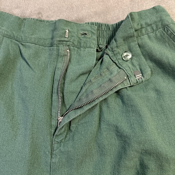 7 For All Mankind Linen Cargo Pants Womens Medium Green Lightweight Wide Leg - Picture 6 of 11